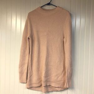 Duluth Trading Co Women's Light Pink Mock Neck Tunic Sweater Medium Thick Knit
